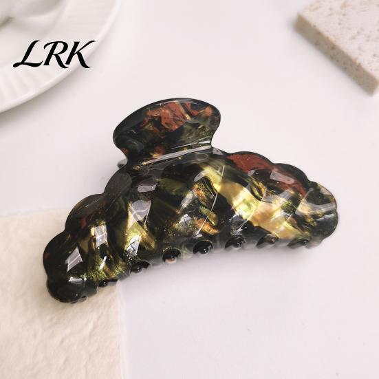 Elastic Metal Core Hair Clip Claw for Women, Crescent Moon Shape Clip, Gradient Color Back Smooth Edge Head Claw, Versatile Accessory Long Short Daily