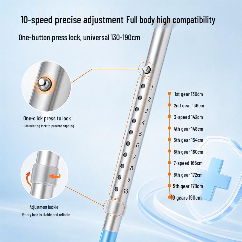 Foldable Non-Slip Double Elbow and Underarm Crutches