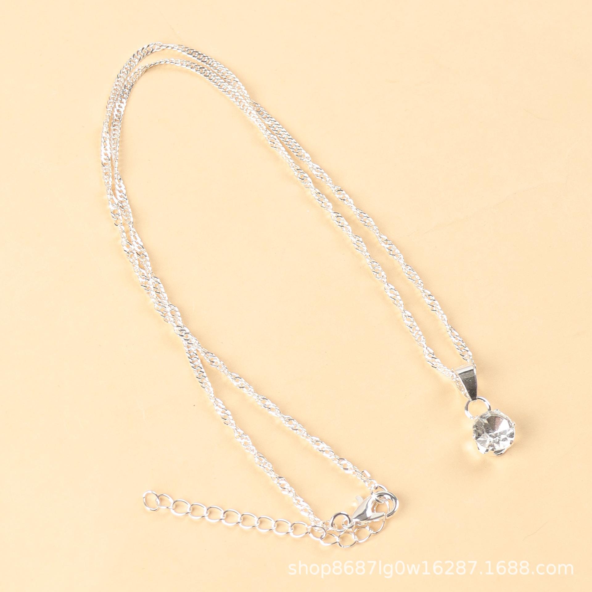 Sterling silver necklace single diamond zircon ins light luxury simple new hot-selling diamond necklace niche jewelry