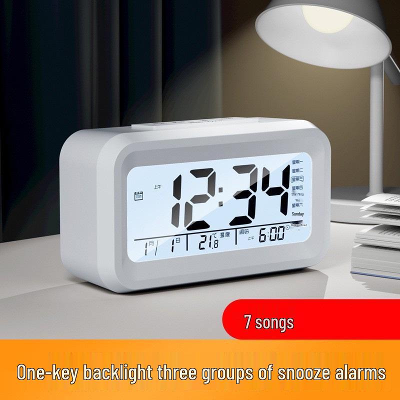 Smart Voice Luminous Alarm Clock - Creative Student Bedroom Bedside, Three Alarms, Hot Selling