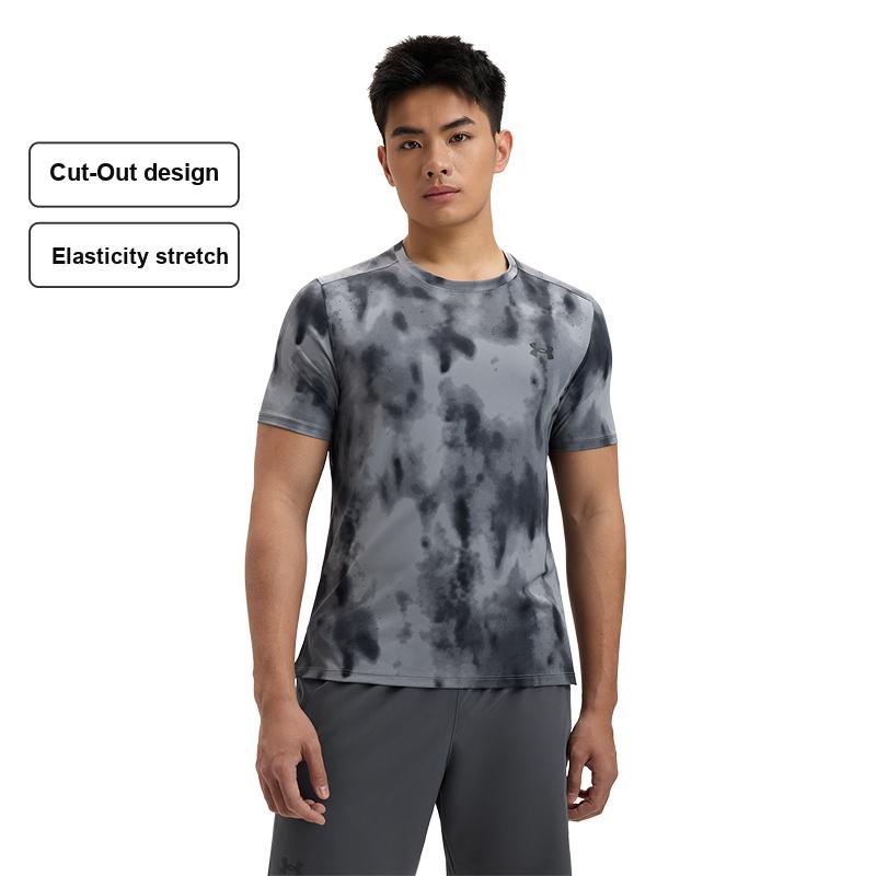 Under Armour Launch Elite Cool Series Running Short Sleeve Breathable T-Shirt Men Tops Titan-Gray 1389804-024