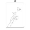 Posters Prints Canvas Painting Nordic Minimalist Wall Art Pictures For Living Room Home Decor Abstract Woman Face Hands Line