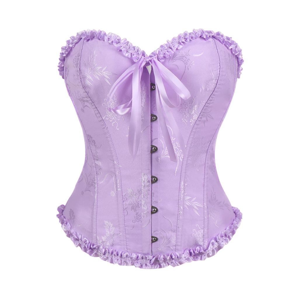 Women's Corset Top with Lace-Up Front Bustier Shapewear for Daily Wear