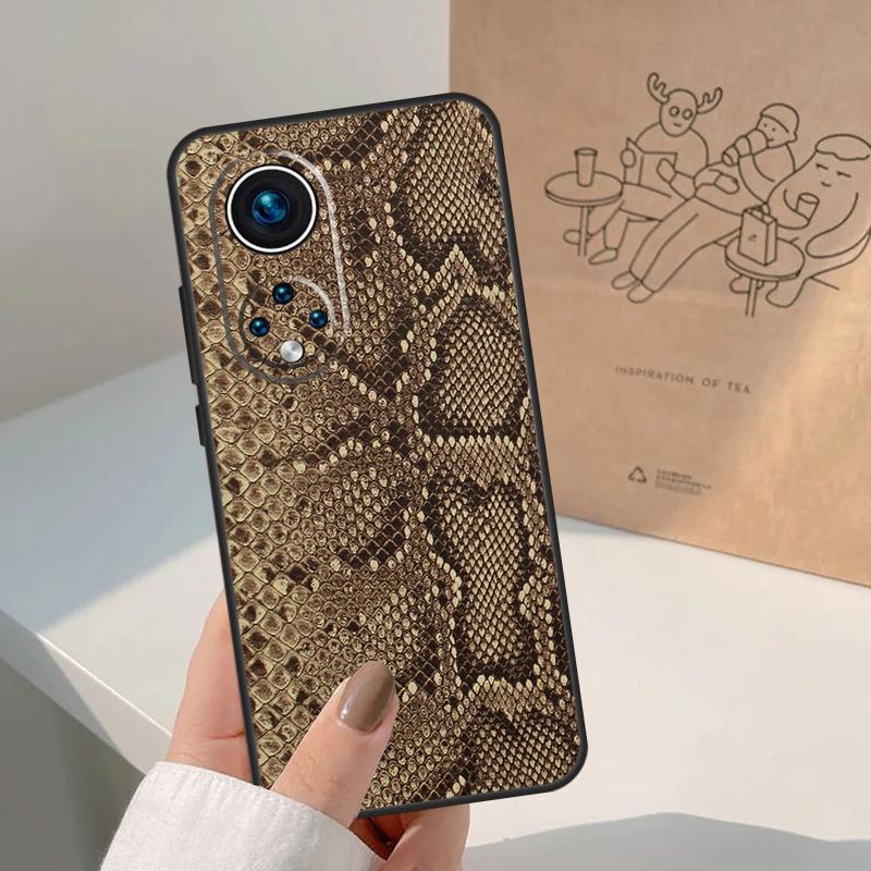 Snake Skin Case For Honor Magic 5 6 7 Lite Cover For Honor 400 200 Pro X9c X9b X9a X8a X8b X9 50 70 90