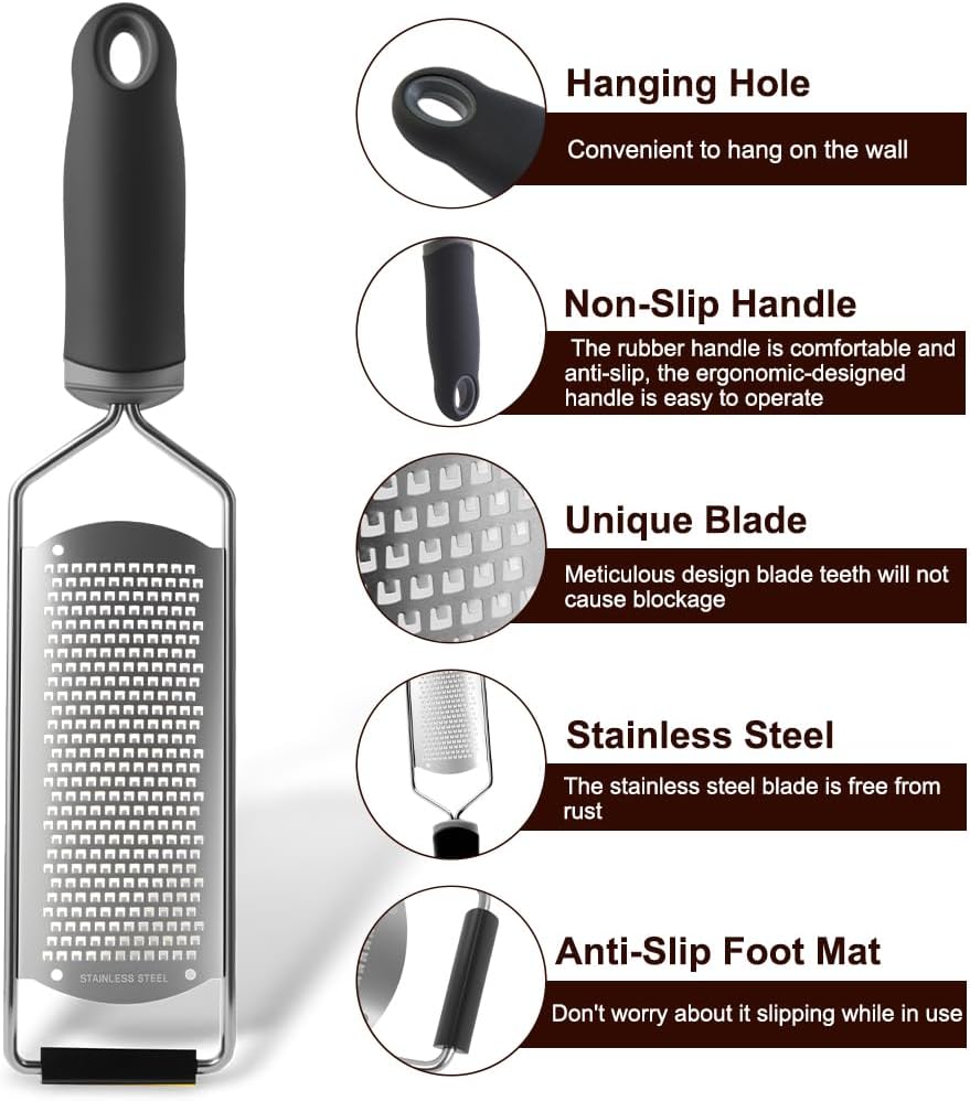 Xiaomi Stainless Steel Lemon Zester Cheese Grater with Soft Protective Cover Razor Sharp Grater for Cheese Vegetables Chocolate Citrus