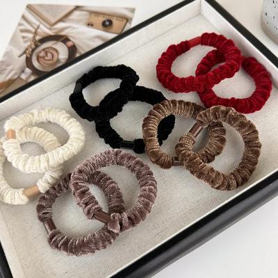 Herbst Winter Plüsch Hohe Elastizität Haarband Stirnband Set Für Frau Mädchen Einfache Haargummis Gummiband Mode Haaraccessoires