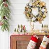 Wreath Decorations With Light Christmas Garland Decor Festive Garland Lighted 11.8Inch Wreath For Wall Winter Indoor Holiday
