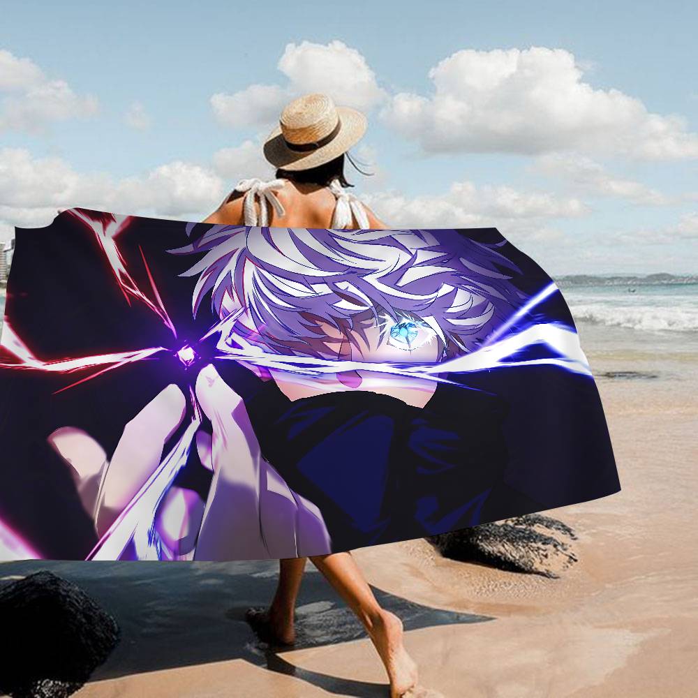 S-Satoru-Gojo Confident-Supernatural Microfiber Blanket Quick Drying Beach Towels Oversized Printing Super Pool Towel Blanket