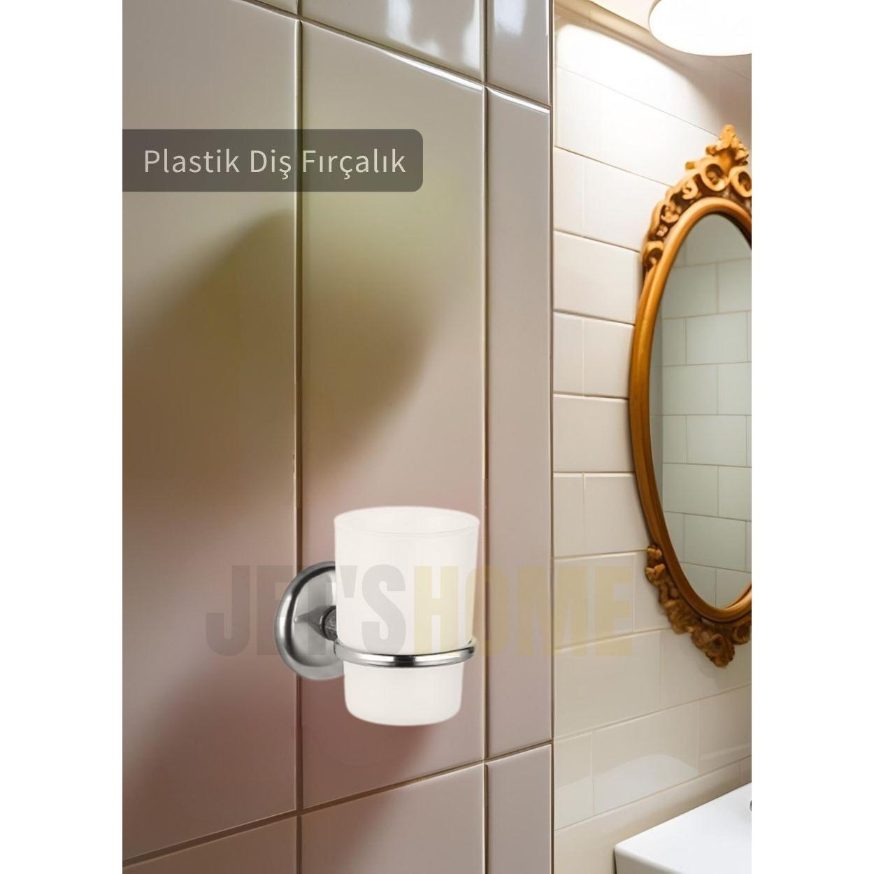 

Plastik Diş Fırçalık Paslanmaz Lüks Diş Fırçası Tutacağı Krom