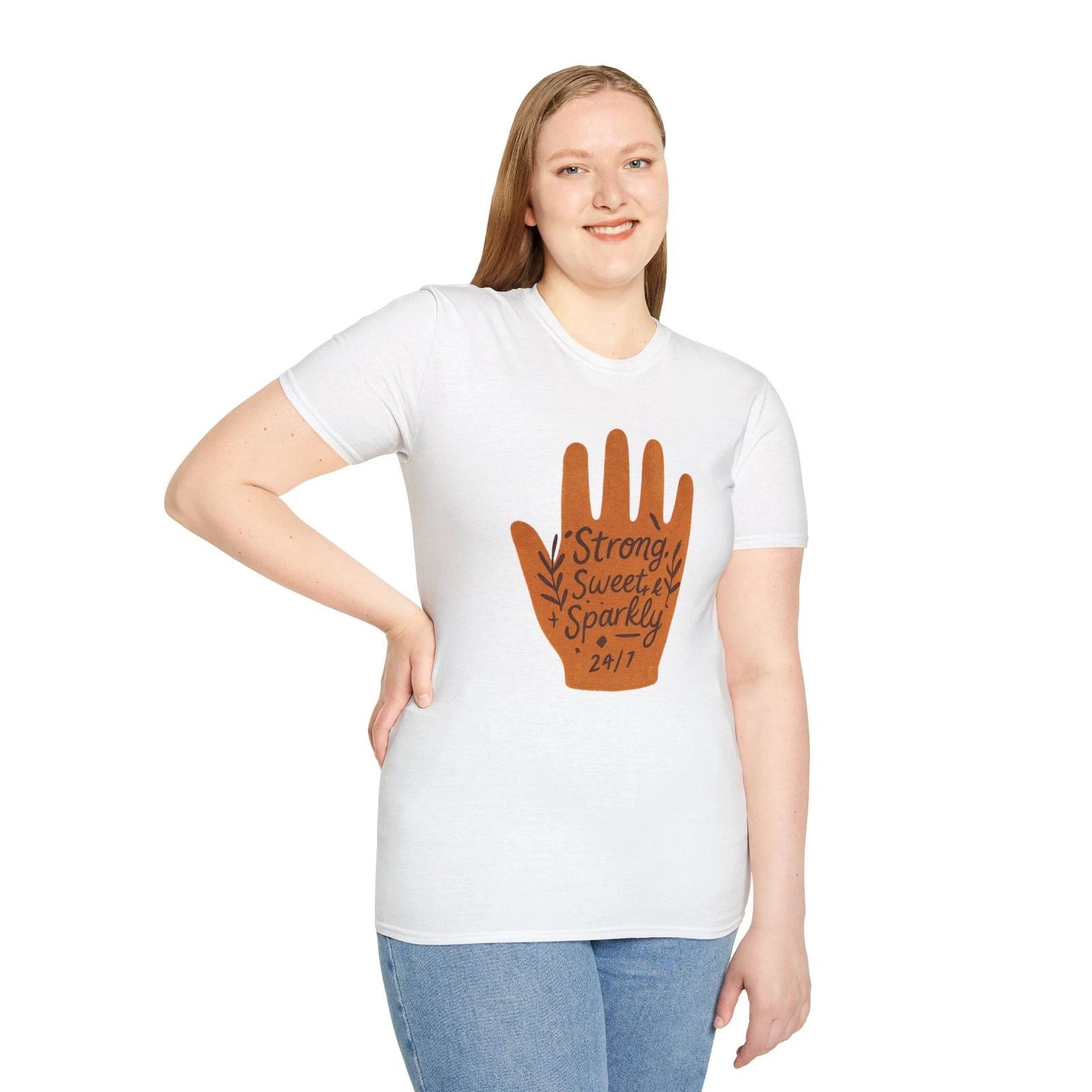 Strong Sweet Sparkly Women s Tee, Empowering Shirt Positive Vibes M