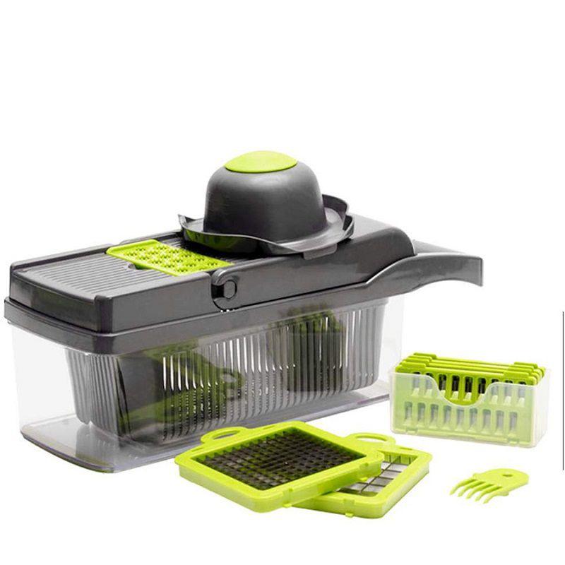 Vegetable Cutter Fruit Slicer Grater Shredder Drain Basket Slicer 8 In 1 Gadgets