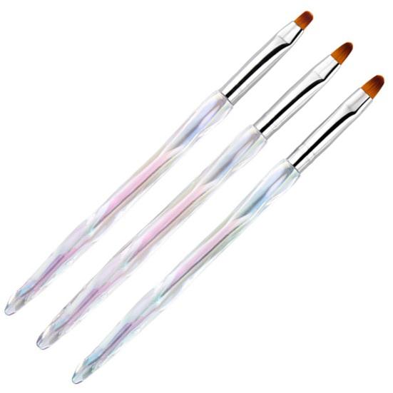 3Pcs Nail Art Multifunctional Create Nail Delicate Patterns Manage Brushes Details Wide Application Manicure