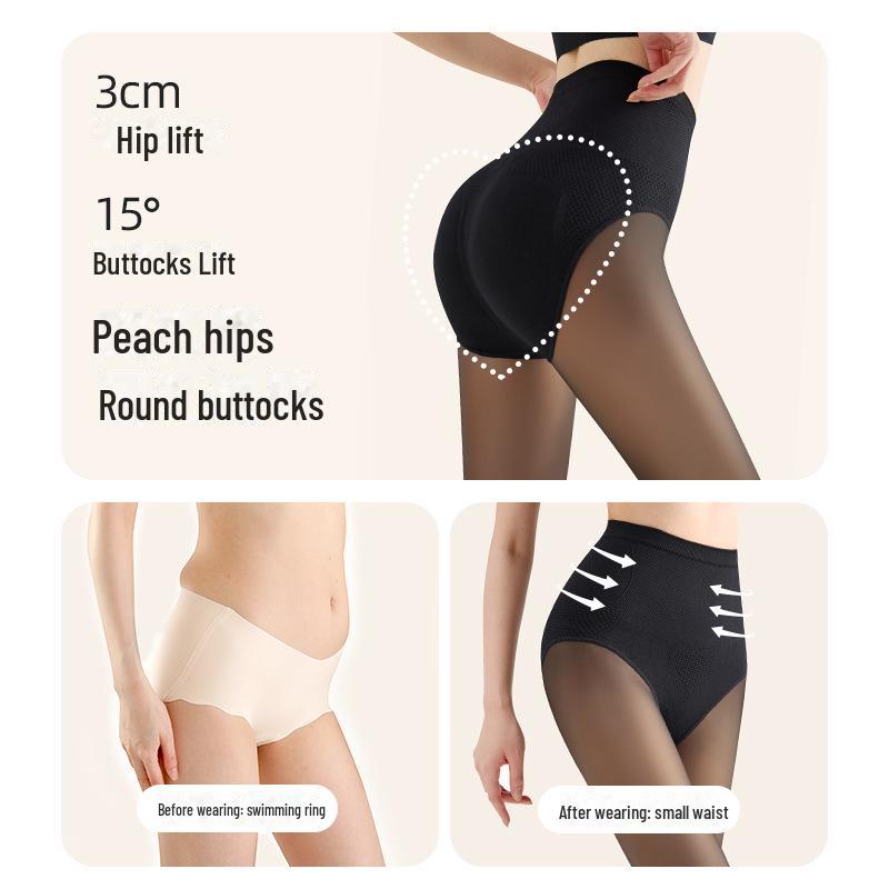 "Autumn/Winter Sheer Nude High-Waist Velvet Leggings - Sexy Gray Pantyhose"