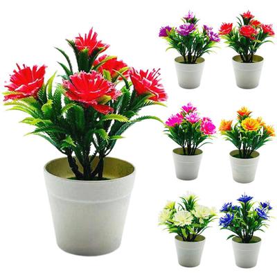 1 Set Artificial Plant Pot Kapok Flower Windowsill Ornaments Plastic Micro Landscape