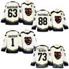 Mens Retro Ice Hockey Jersey 63 Embroidered Cotton Blend Training Shirt Adult Players