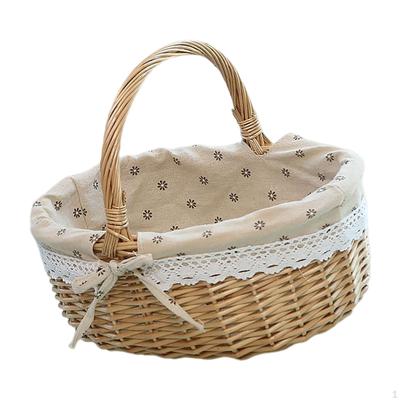 Classic Handwoven Picnic Basket with Sturdy Handle for Outdoor Dining
