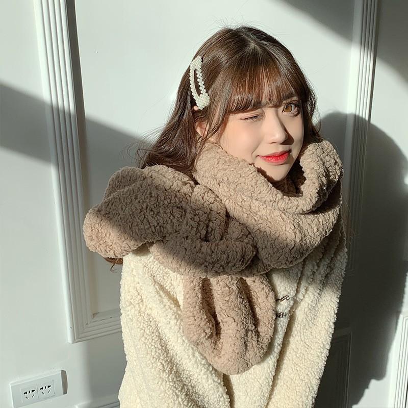 Autumn and Winter New Release Versatile Square Scarf for Students and Outdoor Travel Warm Plush Necklaces хаки
