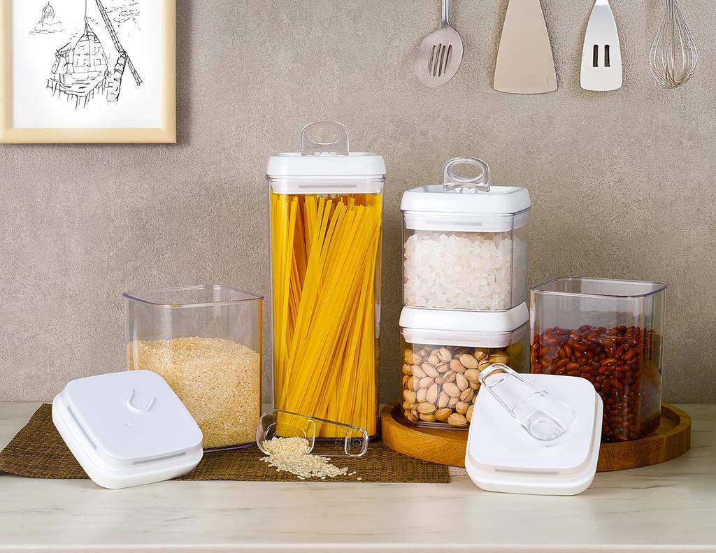 Felli Flip Tight Airtight Storage Container Set of Large 13cm 3 BPA Dishwasher Safe For Great as a Gift Set, 5, Type, Approx. Wide, Sizes 1L, 1.7L,
