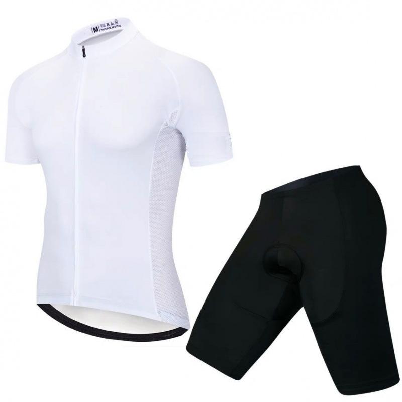 Pure White Cycling Clothes, Mountain Self-Cycling Cycling Clothes, Spinning Clothes, Breathable Short-Sleeved Cycling Clothes.