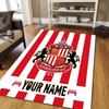 Custom Name Sunderland AFC2 Flannel Pattern Square Carpet,Area Rug,Carpet Rug for Living Room Bedroom Sofa Playroom Decor,Non-slip Floor Mat