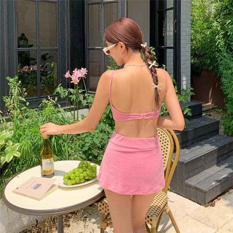 Source Split Swimsuit Women's 1011 New High-waisted Skirt Conservative Hot Spring Vacation Bikini Swimwear