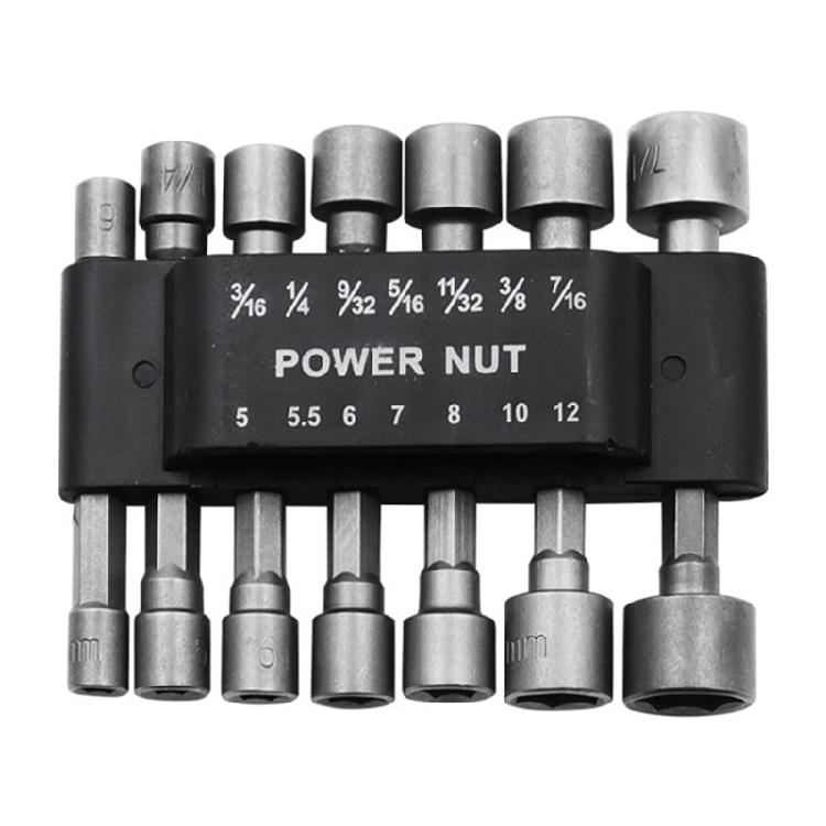 9/14Pcs Driver Hexagonal Power Nut Driver Drill Bit Tool Socket Wrench Set for Pneumatic Screwdriver Accessories
