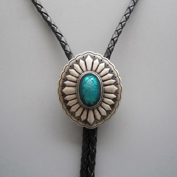 Catena Camicia Retros Collare Bolo Corda Collana in Pelle Cravatta Cravatta da Uomo d'Affari per Uomini alla Moda