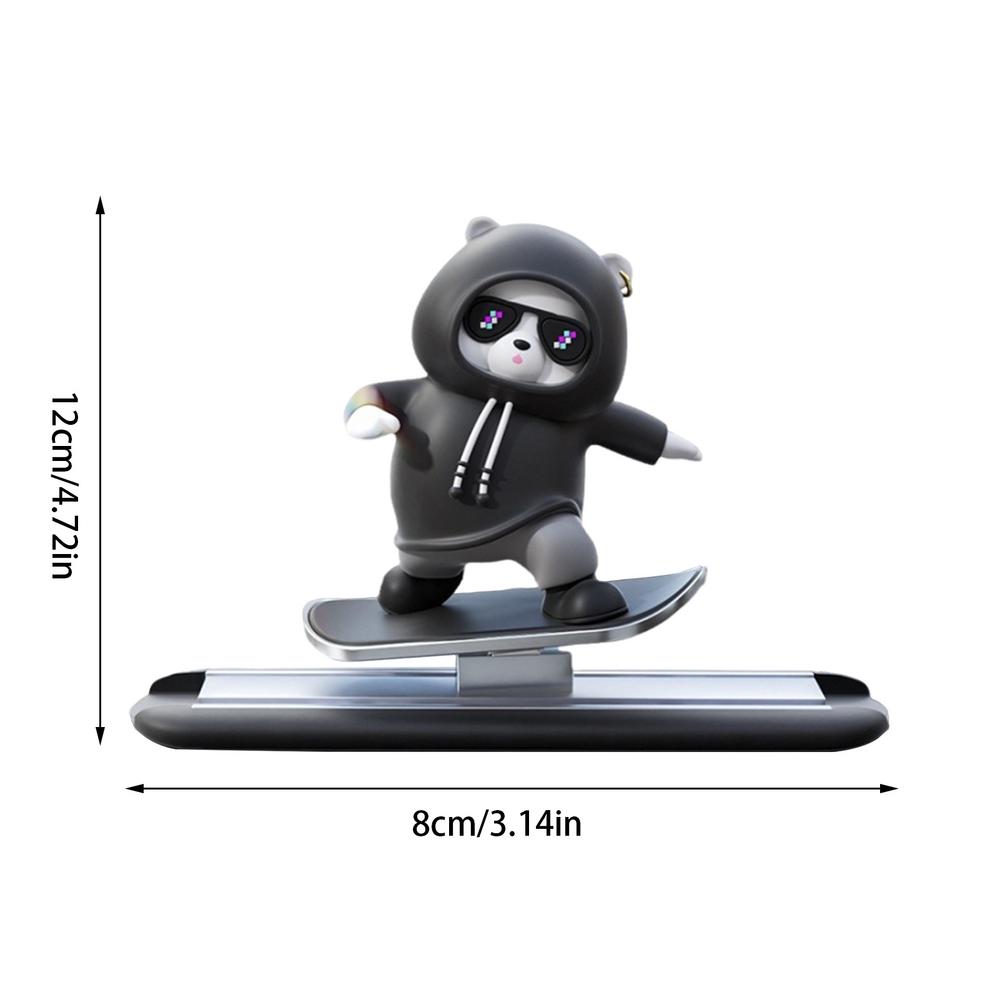 Skateboarding Bear Car Decor Skater Bear auto Interior Decoration Dashboard Ornament Car Accessories for Car Interior Decor