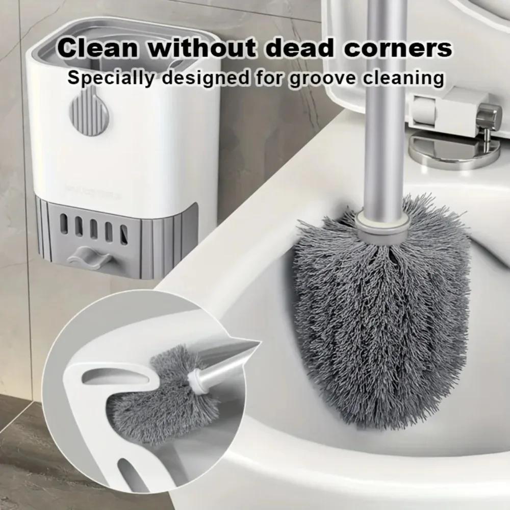 

Toilet Brush and Holder Set, Flexible Bristles Toilet Bowl Brush with Quick Drying Base, Wall Mounted Bathroom Cleaning Tool United States