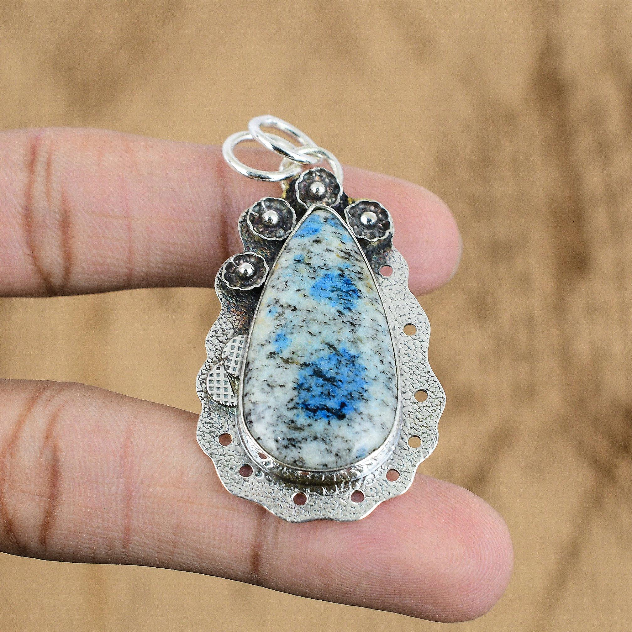 

Easter Deal Sterling Silver Pear K2 Jasper Stone Wedding Trendy New Wife Pendant