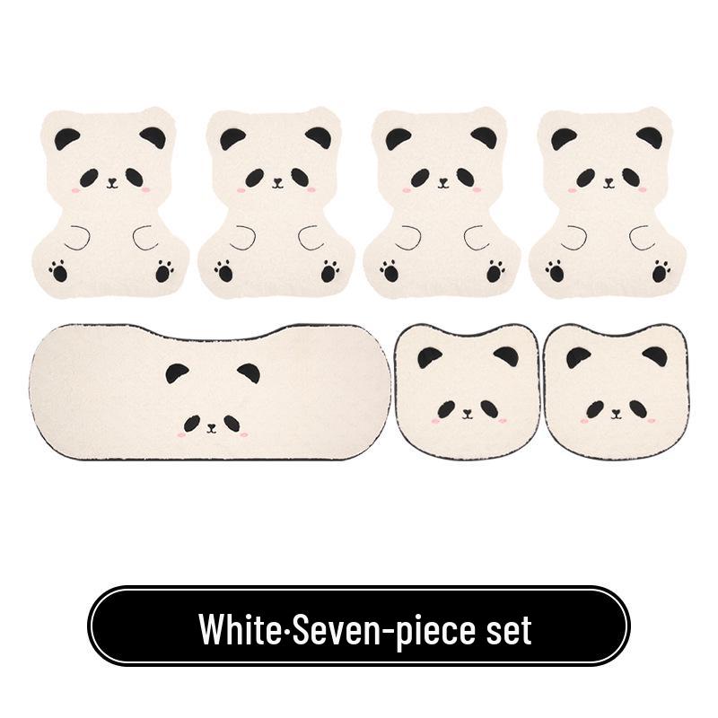 Panda Winter Plush Car Seat Cushion for Toyota bZ3, Corolla, RAV4, Rongfang, bZ5