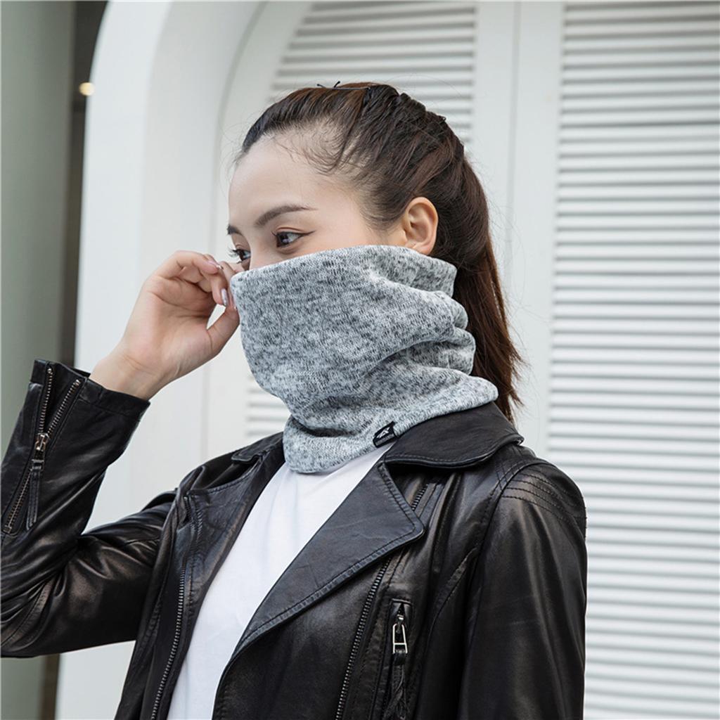 Unisex Solid Cashmere Plush Warm Winter Ring Scarf Women Men Knitted Full Face Mask Snood Neck Scarves Bufanda Thick Muffler New