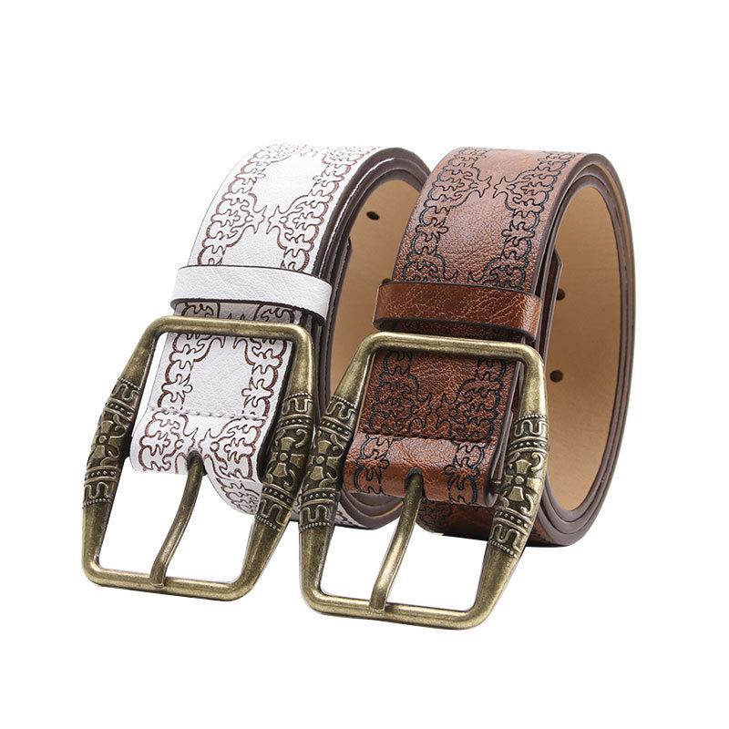 Retro Style Embossed Pu Ladies Belt With Metal Pin Buckle For Fashion Pairing