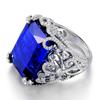 026 Luxury Charm Full Diamond Fashion Versatile Ring Plated with 18K Gold Sapphire Hollow Pattern Ring