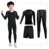 Kids' Summer Sports Compression Set: Quick-Dry Basketball & Football Training Suit, Breathable Fitness Wear for Morning Runs.