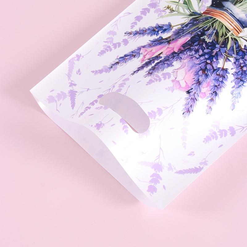 10/20/50pcs Purple Lavender Candy Gift Bags Floral Butterfly Tote Bags for Wedding Birthday Seasonal Spring Party Favor Supplies