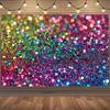 Sfondo Fotográfico Glitter Arcobaleno 2D Scintillio Colorato Sfondo per Feste