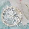 Pearl Lace Embroidery Sewing Patches White Handmade Rope Embroidery Patches Hollow Out DIY Wedding Dress Patches