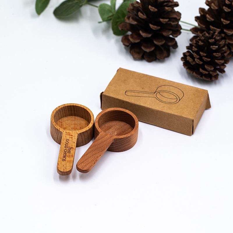 Drewniany zestaw łyżek z miarką kuchenne łyżki z miarką miarka do kawy i herbaty cukier miarka do przypraw miarka narzędzia do gotowania w domu