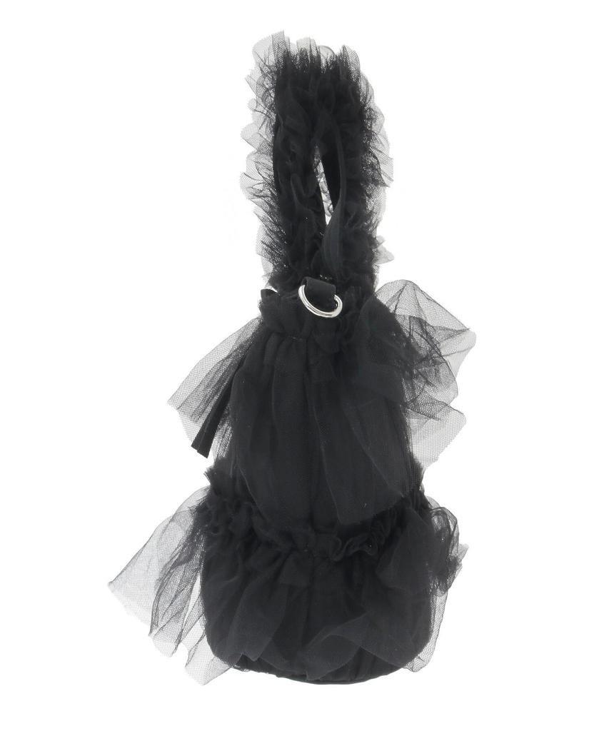 Maison De FLEUR Tulle Frill 2-Way Tote Bag, Black, Size F, 08000717600