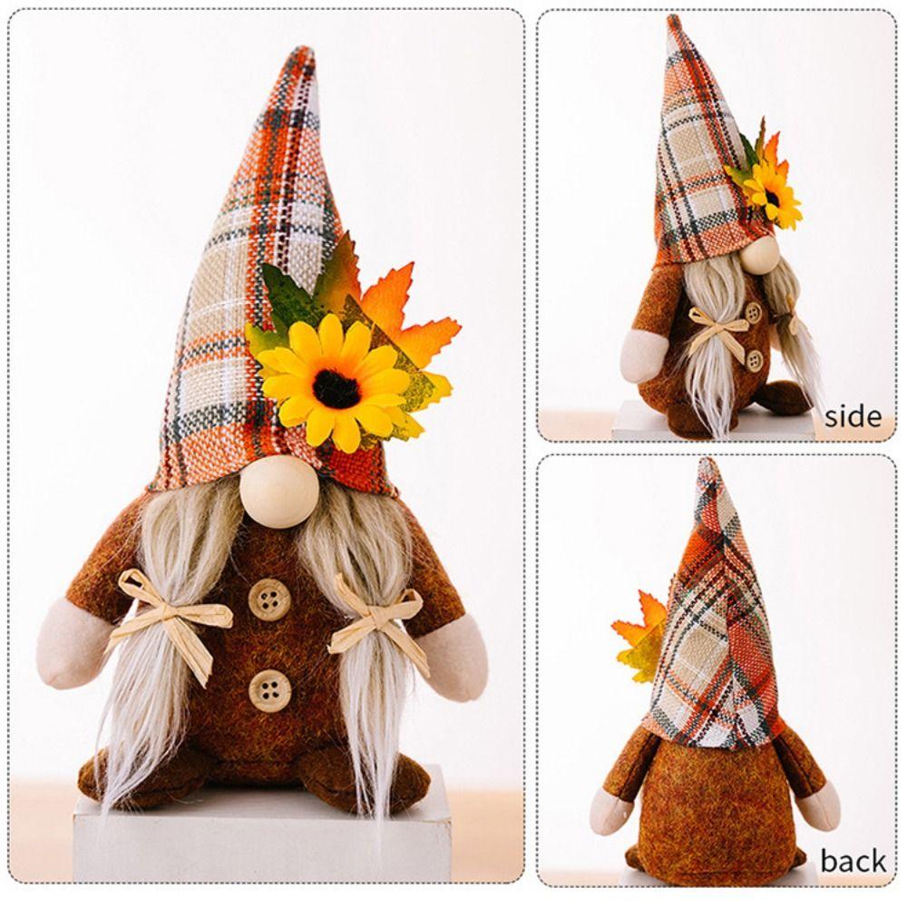 Dekorativní ozdoby panenek na Den díkůvzdání Kreslená panenka gnóma Ozdoby trpaslíka bez obličeje Dětská hračka