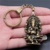 Elephant Horse Animal Duo Pendant Antique Bronze Metal Keychain with 30mm Ring for Students Hot Sale