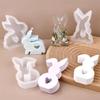 Cute Rabbit Silicone Candle Mold for Aromatherapy Easter Bunny Shape Gypsum Soap Car Mounted Incense Expanding Mold