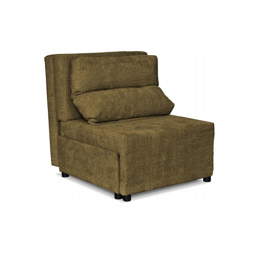 Fold-out Armchair with Sleeping Function KIMO Bedding Container Ramona Brown