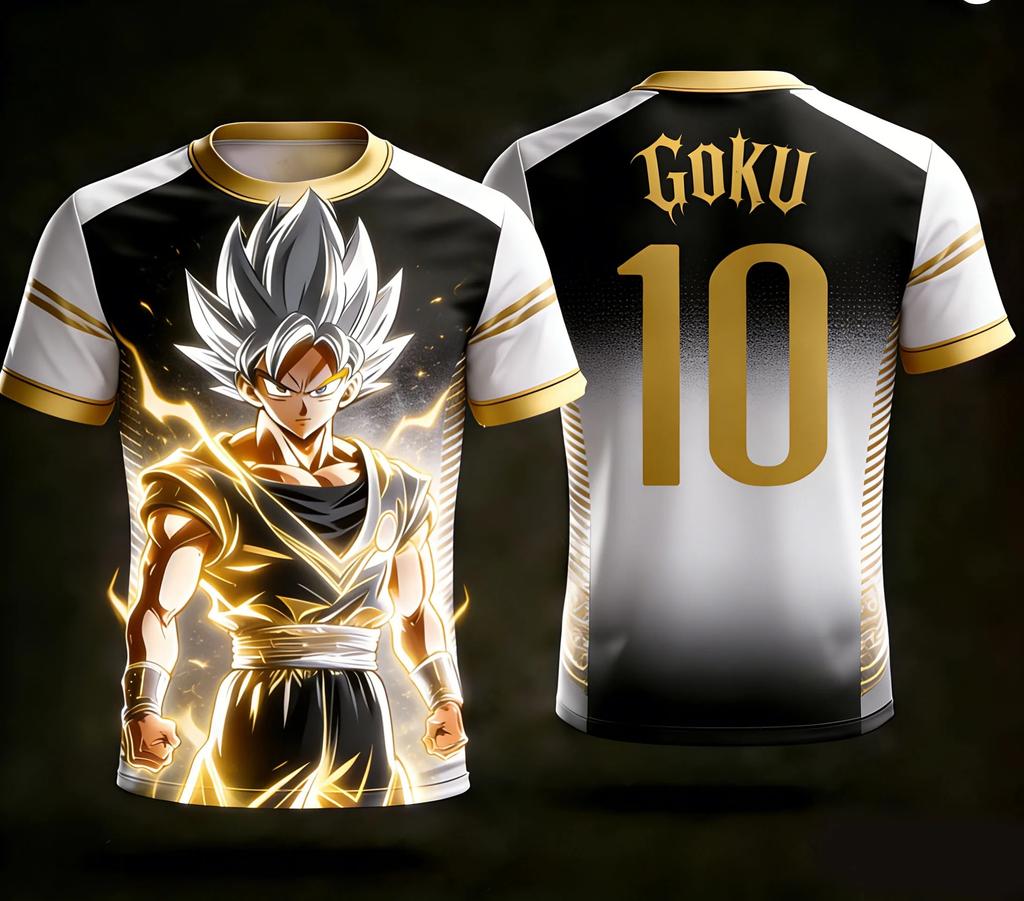 Hot 2026 Japanese Anime Dragon Ball Adult  Football Shirts Wukong Anime Sports NO.10 .7 T-shirts