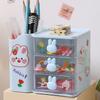 Multi-functional Rabbit Storage Box See Through Drawer Cartoon Stationary Storage Rack Spacious Pen Holder Student