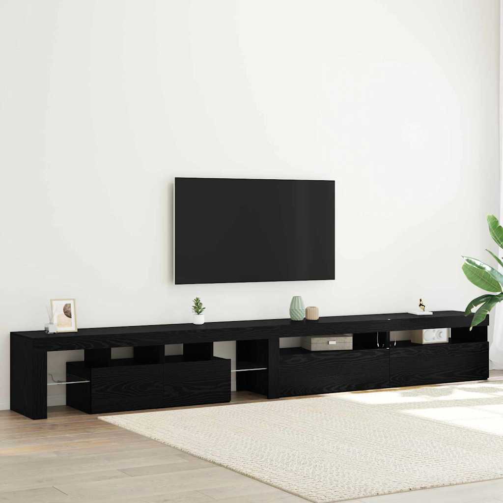 TV Cabinet Set 3 Pcs Black Oak Effect 290 X 36.5 X 40 Cm