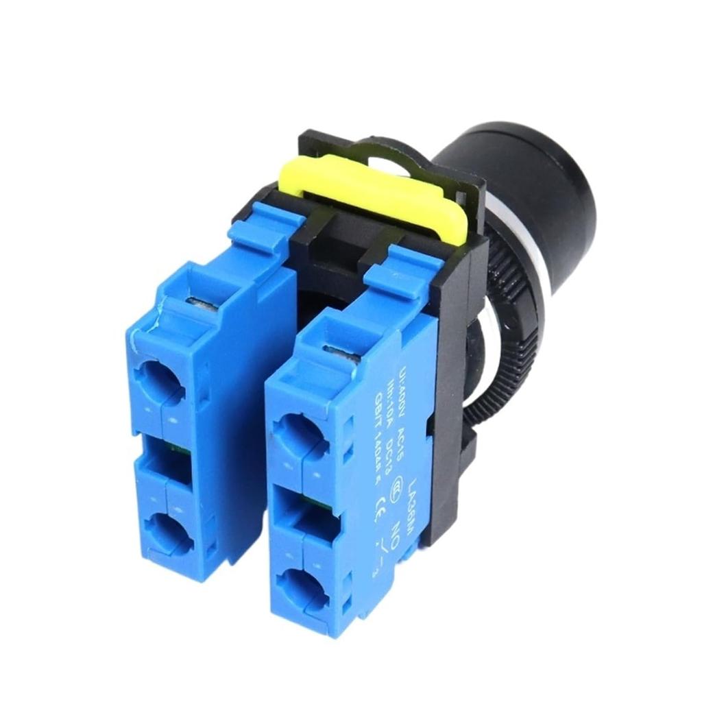 30mm Key Rotary Switch On Off LA36M Latching Self Locking Start Stop Electrical Knob Button Switches 10A 2NO(2 Position-1NO)