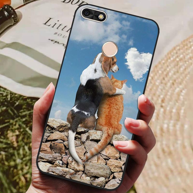 Per Huawei P Smart 5.65 pollici Custodia in TPU Morbido Silicone Lupo Carino Cover Posteriore Custodia per Telefono Per Huawei P Smart 2018 FIG-LX1 Custodia PSmart