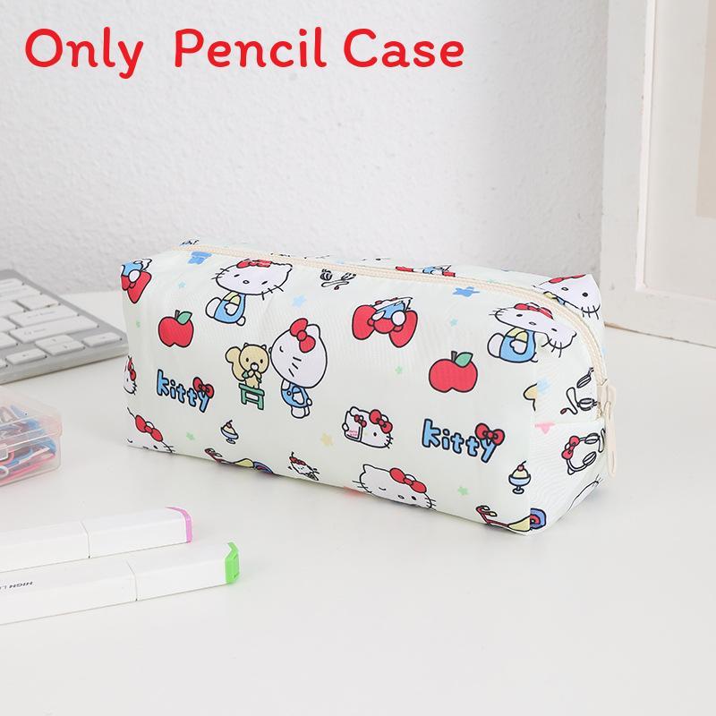 Cartoon Print Pencil Case With Large Capacity For Students And Makeup Storage